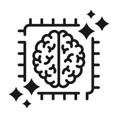 Artificial intelligence brain chip ai processor technology smart innovation vector icon for digital app