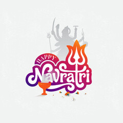 Happy Navratri Festival Background Design Template, 