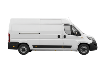 White van for delivery or cargo isolated PNG with Transparent Background