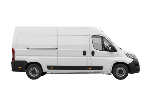 White van for delivery or cargo isolated PNG with Transparent Background