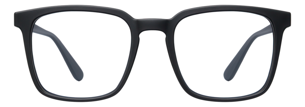 Square blue light blocking glasses with matte black frames