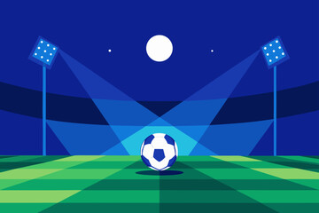 Naklejka premium soccer ball on green field