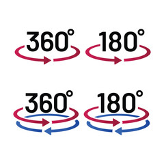 180 and 360 Degrees View Vector Illustration