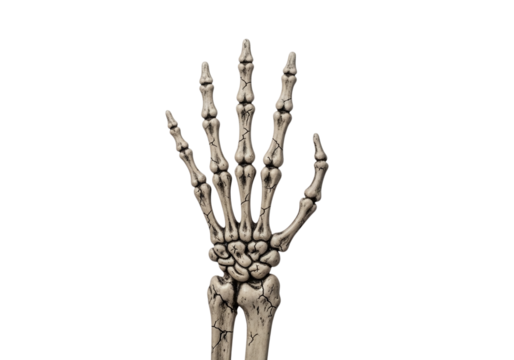 Skeleton hand isolated on transparent background