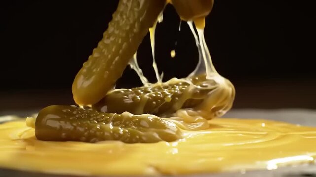 Melted Cheese Dipping Pickle.