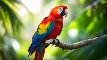 Colorful Scarlet Macaw Tropical Portrait