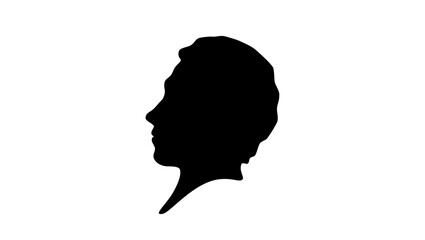 Arthur Rimbaud portrait, black isolated silhouette