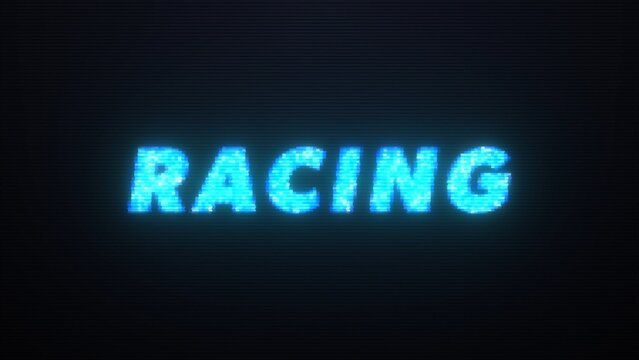Racing Super Fast Distorted Text Glowing Title Intro