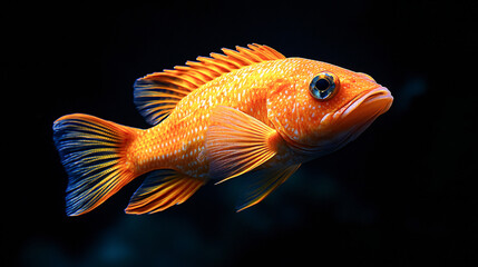 Fish on black HD 8K wallpaper Stock Photographic Image