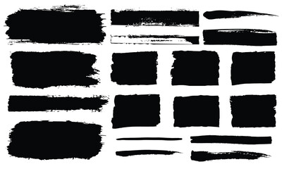 Brush line set.Vector calligraphy paint strokes. Vintage Chinese brushstrokes collection. Straight long hand drawn stripes vector sketch.Black ink grungy lines, borders, emphasis underlines collection
