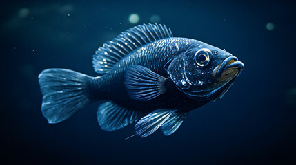 Fototapeta premium Fish on black HD 8K wallpaper Stock Photographic Image