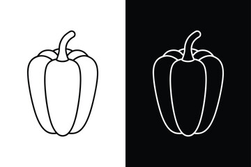 Detailed Contour Paprika Line Art Icon Vector Illustration Design