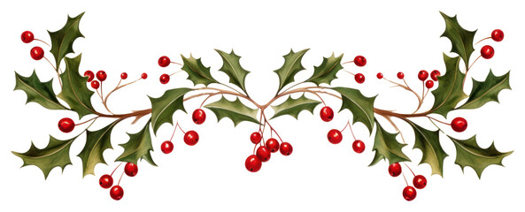 PNG Holly Garland christmas pattern holly.