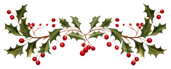 PNG Holly Garland christmas pattern holly.