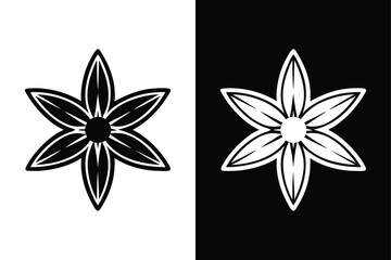Minimalist Star Anise Icon Silhouette Vector for Creative Projects