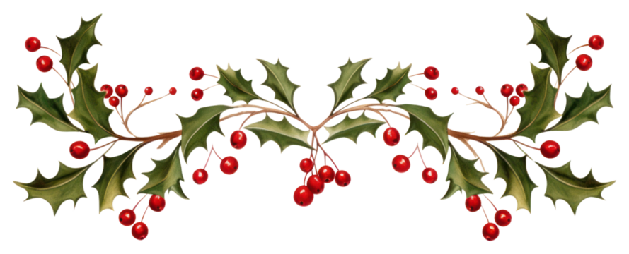 PNG Holly Garland christmas pattern holly.