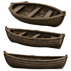 Stacked Wooden Rowboats: A Rustic and Timeless Maritime Art