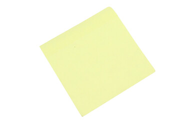yellow stick note isolated on transparent background.