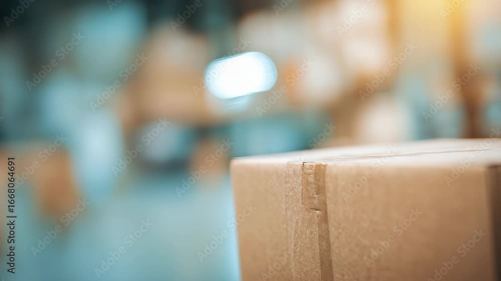 Poster scanning package in a warehouse with a portable scanner. checking shipment details to ensure accurac