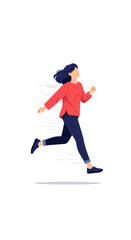 Obraz premium Dynamic woman running with energy, embodying speed, movement, and ambition, ready for success.