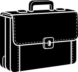 black briefcase isolated on white