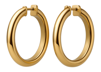 Minimalist gold-tone hoop earrings with smooth finish