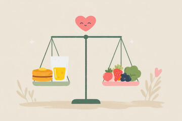 Healthy vs Unhealthy Food Balance Concept