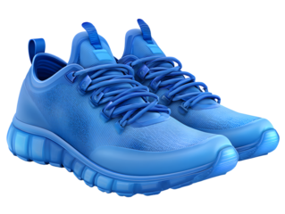 Blue sport sneakers shoes isolated on transparent orwhite background, png