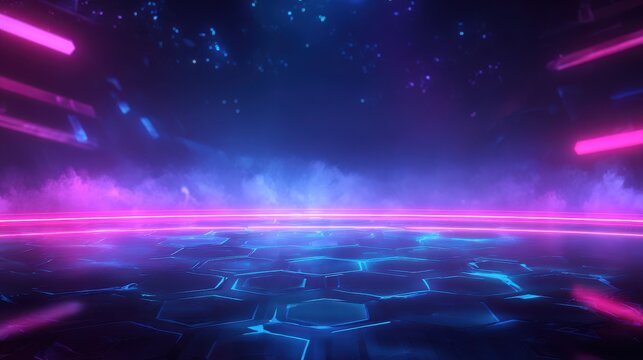 Stunning photo of futuristic esport background for gaming live streaming. Esport game tournament competition neon banner. - Powered by Adobe