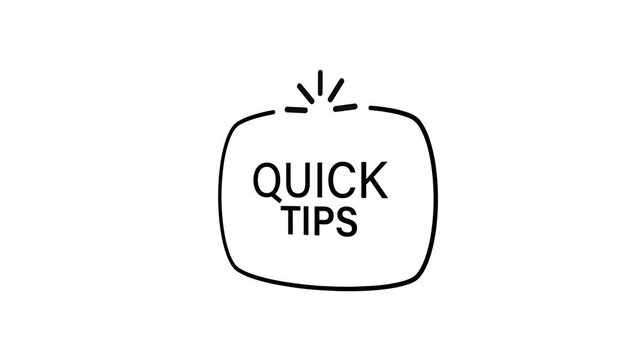 quick tips text information sign	