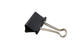 black paper clip on transparent background