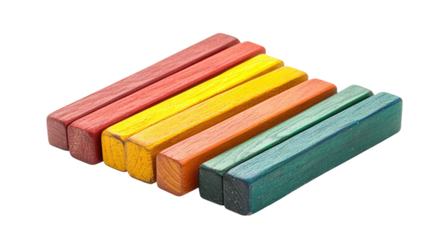 Retro wooden toy blocks isolated on transparent background  - Powered by Adobe