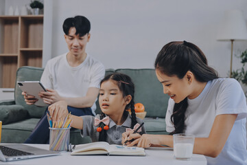 Family spends their free time together