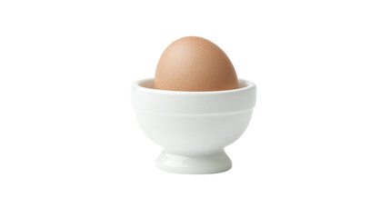 White ceramic egg cup isolated on transparent background 