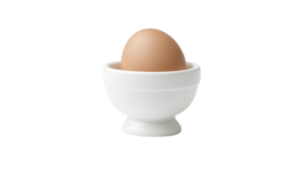 White ceramic egg cup isolated on transparent background 