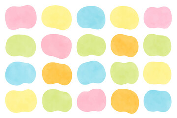 Watercolor abstract organic blob shape set. Colorful liquid form for modern design, background decoration and creative template