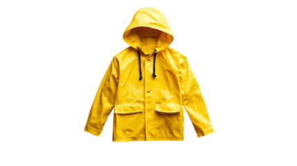 Yellow raincoat isolated on transparent background 