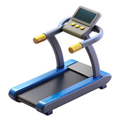 Fototapeta premium 3d treadmill machine with digital display isolated on transparent background