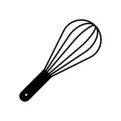 Whisk Kitchen Utensil Fill Icon: Cooking and Baking