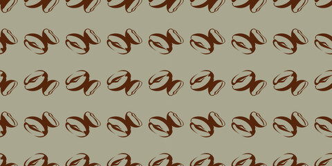 Coffee beans pattern background. Coffee Bean Brown Color Seamless Pattern Vector