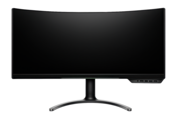 Curved desktop monitor with a panoramic display and multi-port connectivity for immersive gaming
