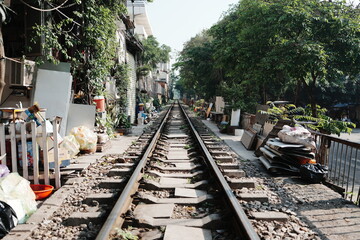 Obraz premium Old Hanoi Train Street