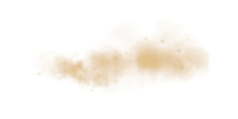 Gold Dust and Smoke Burst Overlay Realistic Dirty Air and Sand Explosion Element on Transparent Background