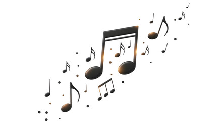 Elegant musical notes floating in artistic arrangement, perfect for conveying rhythm and harmony in creative projects, evoking a sense of melody and artistic expression, ideal for music themed designs