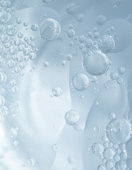 Abstract blue water bubbles background