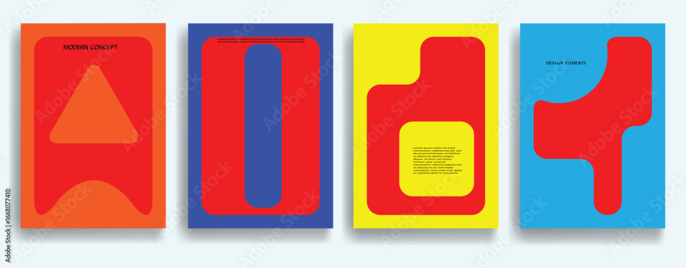 Aufkleber modern posters . vector design composition with colorful various geometric shapes . abstract contemp
