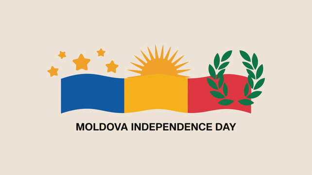 Moldova Independence Day National Celebration Flag Design