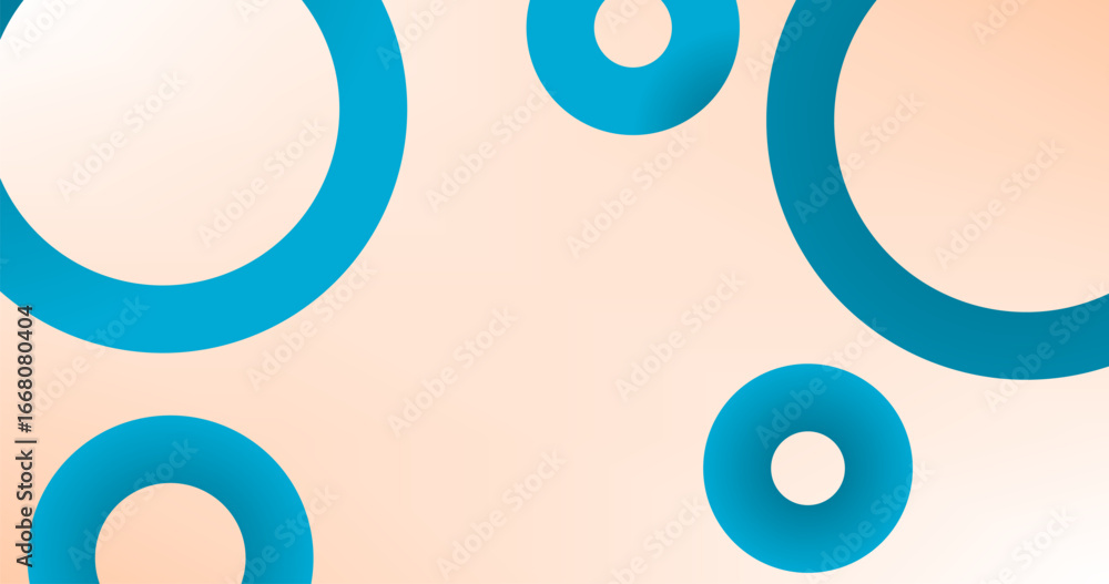 Poster abstract background with blue circles gradient graphic design