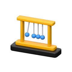 A vibrant 3D model of a Newton's Cradle, ready to use icon