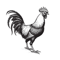 Rooster vintage engraving